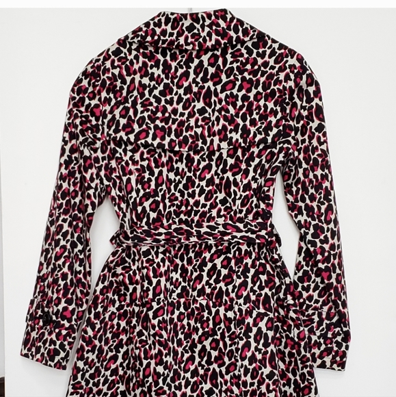 XXI ANIMAL / LEOPARD PRINT DOUBLE BREASTED TRENCH COAT  ( S/P ) - Picture 5 of 9